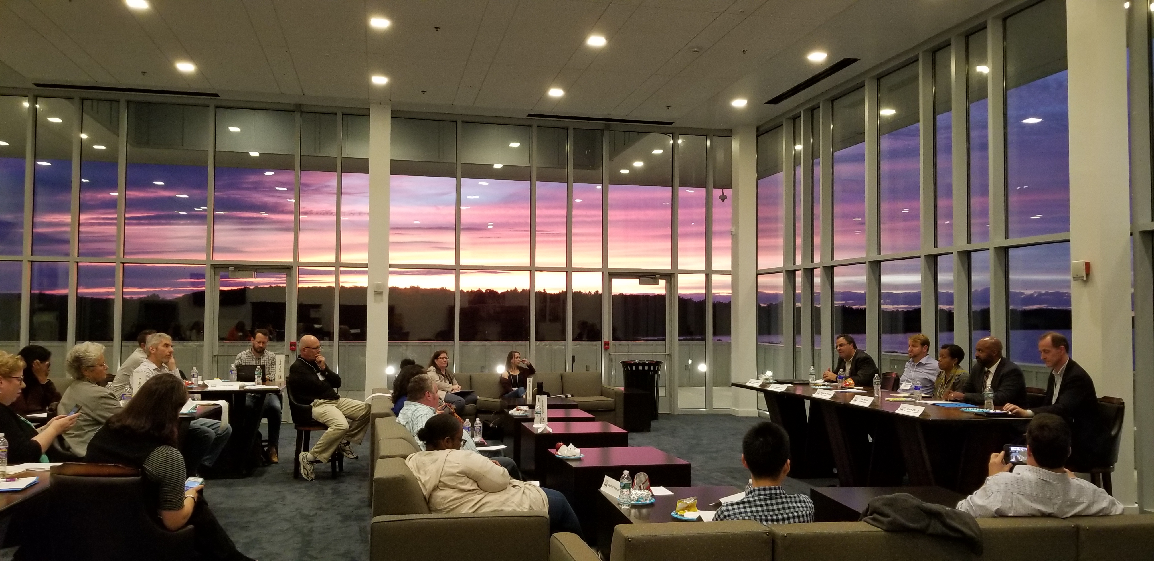 Onondaga Lake sunset illuminates the Citizens Academy class.