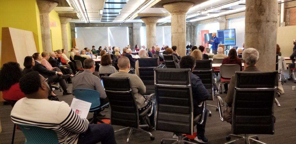 The Community Engagement Room at the Warehouse was filled April 4, 2019, to hear from the Housing and Homeless Coalition.