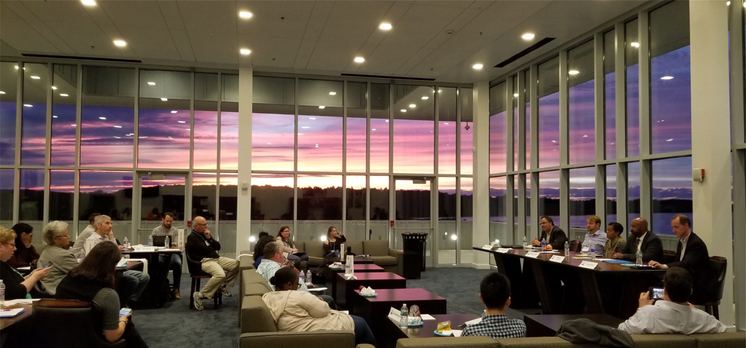 Onondaga Lake sunset illuminates the Citizens Academy class.